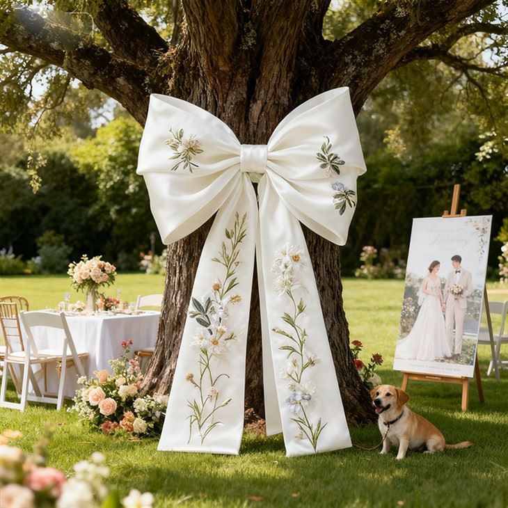 Gigantyczna kokardka z tkaniny